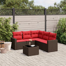 vidaXL 6 részes barna polyrattan kerti ülőgarnitúra párnával