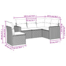 vidaXL 5 részes barna polyrattan kerti ülőgarnitúra párnával