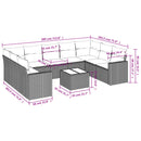 vidaXL 10 részes bézs polyrattan kerti ülőgarnitúra párnával