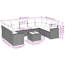 vidaXL 10 részes bézs polyrattan kerti ülőgarnitúra párnával