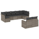 vidaXL 9 részes szürke polyrattan kerti ülőgarnitúra párnákkal