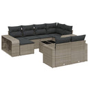 vidaXL 11 részes szürke polyrattan kerti ülőgarnitúra párnákkal