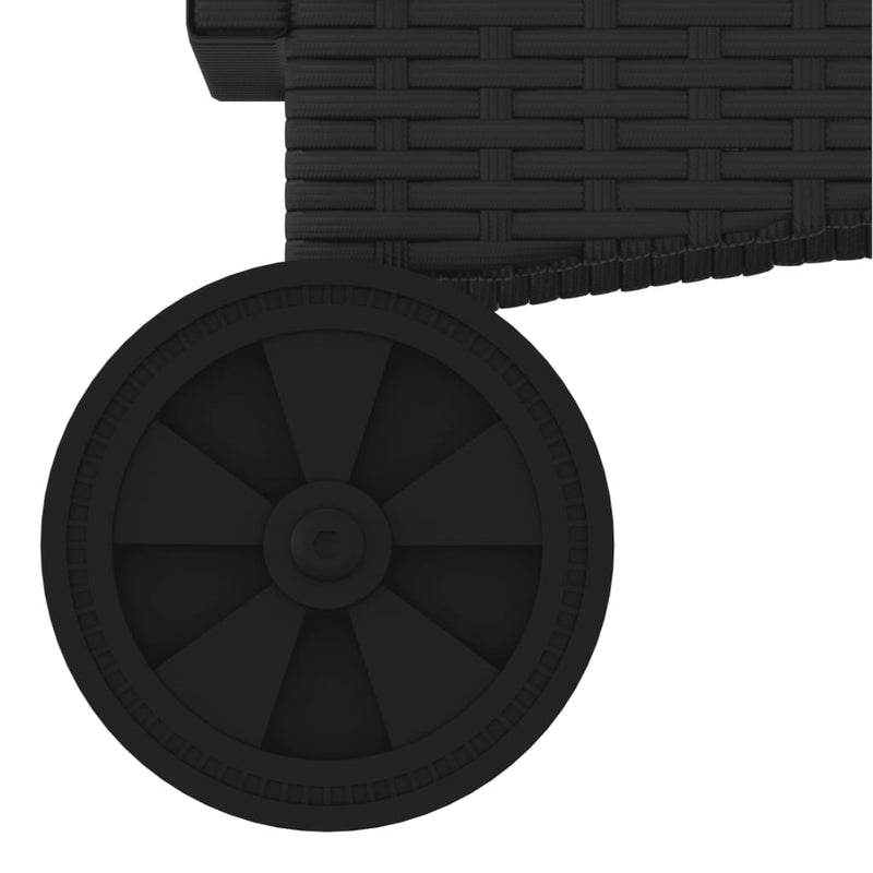 vidaXL 2 db fekete polyrattan napozóágy párnával