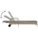 vidaXL 2 db bézs polyrattan napozóágy párnával