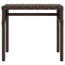 vidaXL 2 db barna polyrattan napozóágy tetővel és asztallal