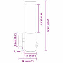 vidaXL Kültéri Fali Lámpa Ezüst 12 x 8,5 x 29 cm