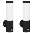 vidaXL Kültéri Fali Lámpa 2 pcs Fekete 12 x 8,5 x 29 cm
