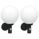 vidaXL Kültéri Fali Lámpa 2 pcs Fekete 28 x 25 x 38 cm