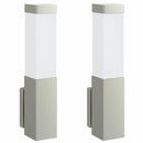 vidaXL Kültéri Fali Lámpa 2 pcs Ezüst 10.5 x 6 x 33 cm