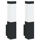 vidaXL Kültéri Fali Lámpa 2 pcs Fekete 10.5 x 6 x 33 cm