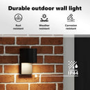 vidaXL Kültéri Fali Lámpa 2 pcs Fekete 12 x 7 x 15 cm