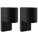 vidaXL Kültéri Fali Lámpa 2 pcs Fekete 12 x 7 x 15 cm