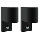 vidaXL Kültéri Fali Lámpa 2 pcs Fekete 12 x 7 x 15 cm