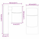 vidaXL Kültéri Fali Lámpa Fekete 6,5 x 10,5 x 16 cm