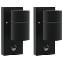 vidaXL Kültéri Fali Lámpa 2 pcs Fekete 6,5 x 10,5 x 16 cm