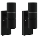 vidaXL Kültéri Fali Lámpa 2 pcs Fekete 7 x 10 x 22 cm