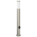 vidaXL 80 cm rozsdamentes acél oszloplámpa konnektorral IP44