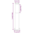 vidaXL 3 db kültéri lámpa 50 cm rozsdamentes acél IP44