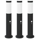 vidaXL 3 db szenzoros oszloplámpa 50 cm rozsdamentes acélból IP44