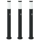 vidaXL 3 db szenzoros oszloplámpa 80 cm rozsdamentes acél IP44