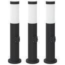 vidaXL 3 db rozsdamentes acélból készült konnektoros oszloplámpa 50 cm IP44