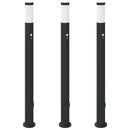vidaXL 3 db kültéri lámpa érzékelővel és konnektorral 110 cm rozsdamentes acél IP44