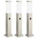 vidaXL 3 db szenzoros oszloplámpa 50 cm rozsdamentes acélból IP44