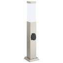 vidaXL 120 cm rozsdamentes acél oszloplámpa konnektorral IP44