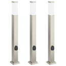vidaXL 3 db 80 cm rozsdamentes acél oszloplámpa konnektorral IP44