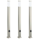 vidaXL 3 db kültéri lámpa konnektorral 110 cm rozsdamentes acél IP44