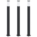 vidaXL 3 db oszloplámpa 110 cm fekete IP44