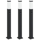 vidaXL 3 db szenzoros oszloplámpa 80 cm fekete IP44