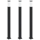 vidaXL 3 db szenzoros oszloplámpa 110 cm fekete IP44