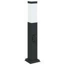 vidaXL 3 db fekete 50 cm oszloplámpa konnektorral IP44