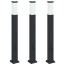 vidaXL 3 db fekete 80 cm oszloplámpa konnektorral IP44
