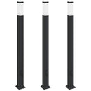 vidaXL 3 db fekete IP44-es oszloplámpa konnektorral 110 cm