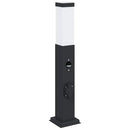 vidaXL 3 db szenzoros fekete 50 cm oszloplámpa IP44-es konnektorral