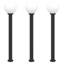 vidaXL 3 db oszloplámpa 120 cm fekete IP44
