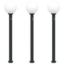 vidaXL 3 db szenzoros oszloplámpa 120 cm fekete IP44
