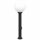 vidaXL oszloplámpa konnektorral 80 cm fekete IP44