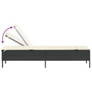 vidaXL 2 db fekete polyrattan napozóágy párnával