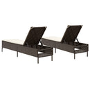 vidaXL 2 db barna polyrattan napozóágy párnával