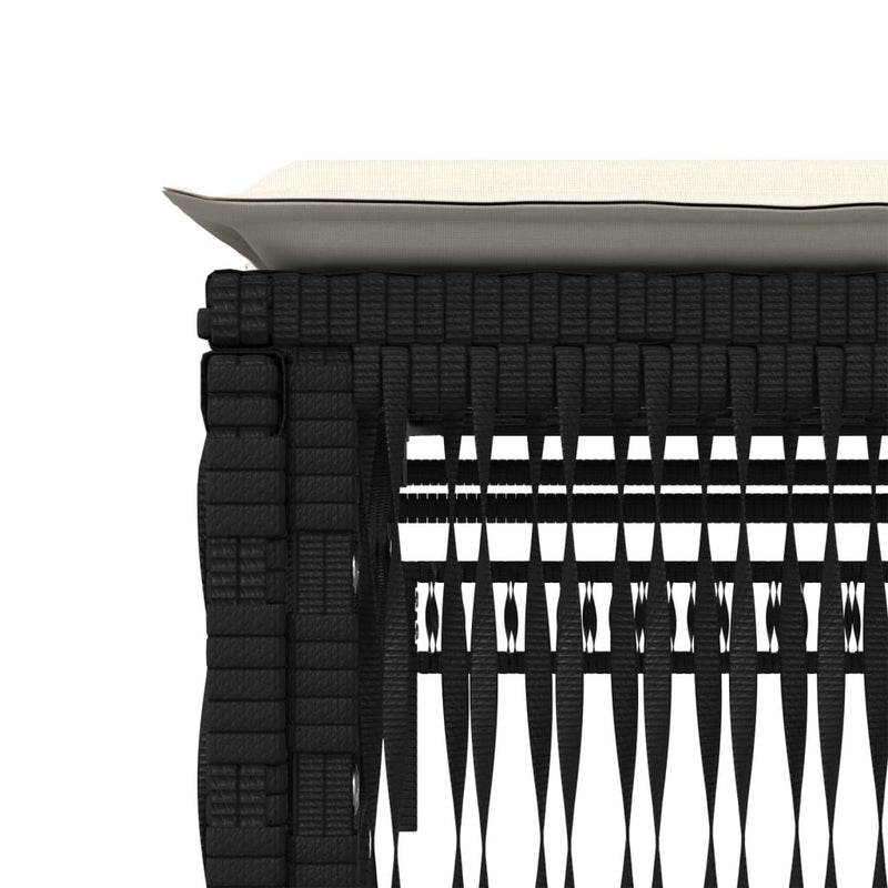 vidaXL 2 db fekete polyrattan napozóágy párnával