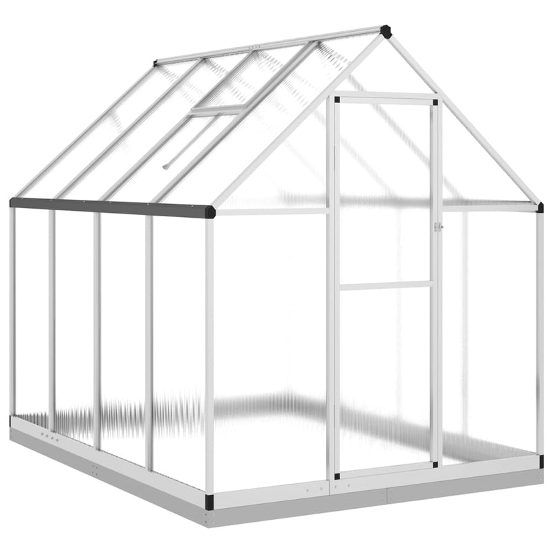 vidaXL ezüstszínű alumínium melegház alapvázzal 224x169x202 cm