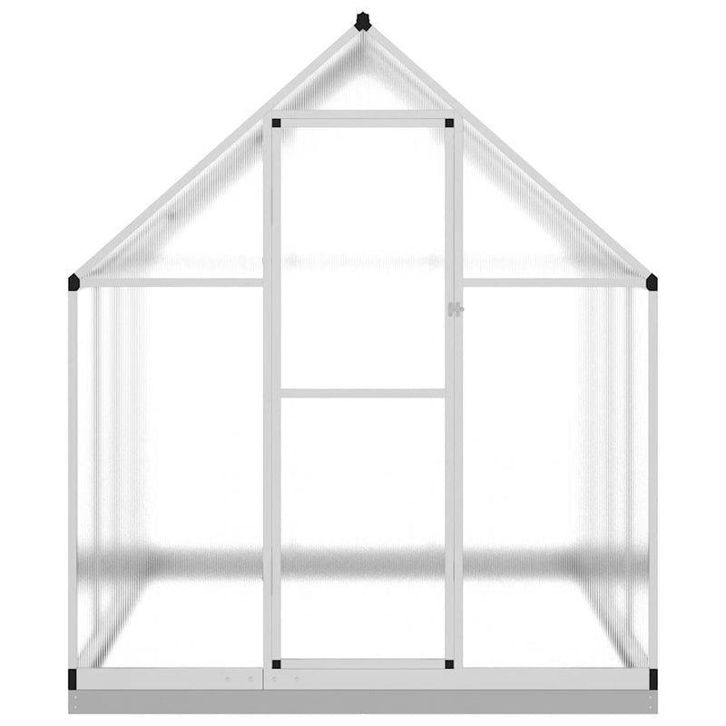 vidaXL ezüstszínű alumínium melegház alapvázzal 224x169x202 cm