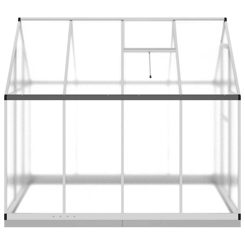 vidaXL ezüstszínű alumínium melegház alapvázzal 224x169x202 cm