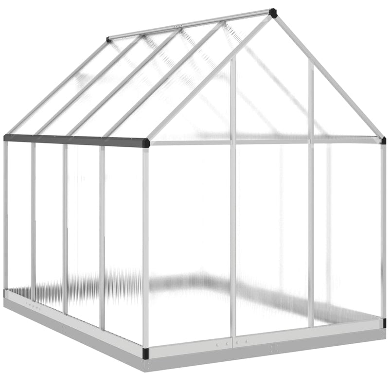 vidaXL ezüstszínű alumínium melegház alapvázzal 224x169x202 cm