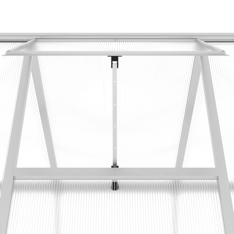 vidaXL ezüstszínű alumínium melegház alapvázzal 224x169x202 cm