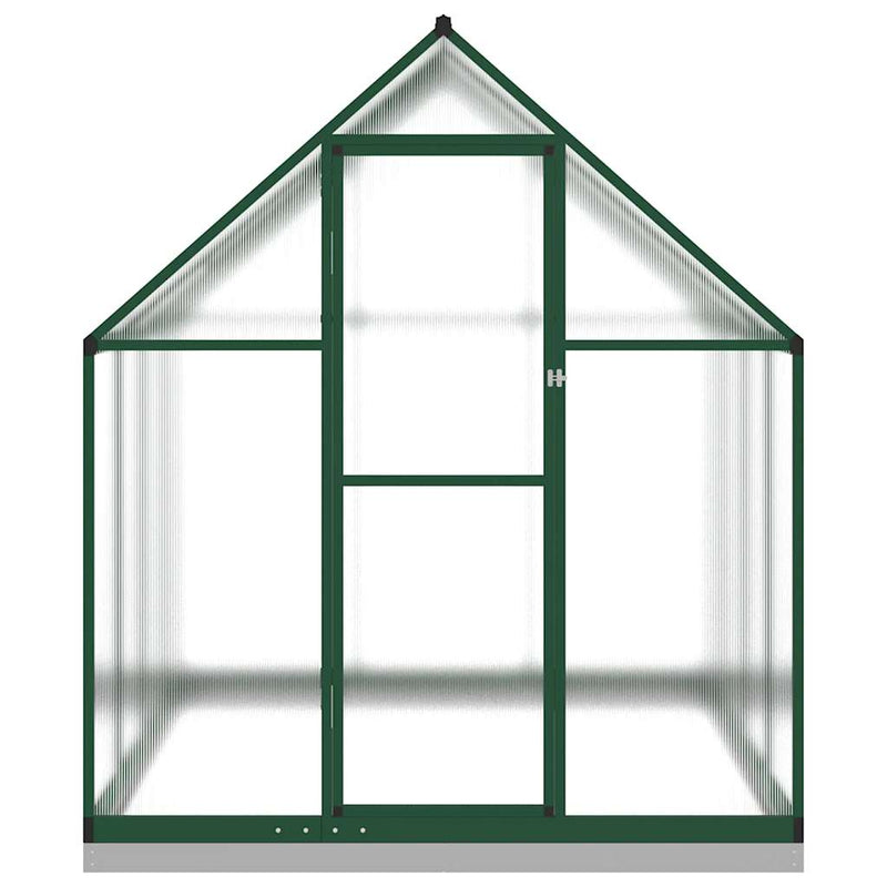 vidaXL zöld alumínium melegház alapvázzal 224x169x202 cm