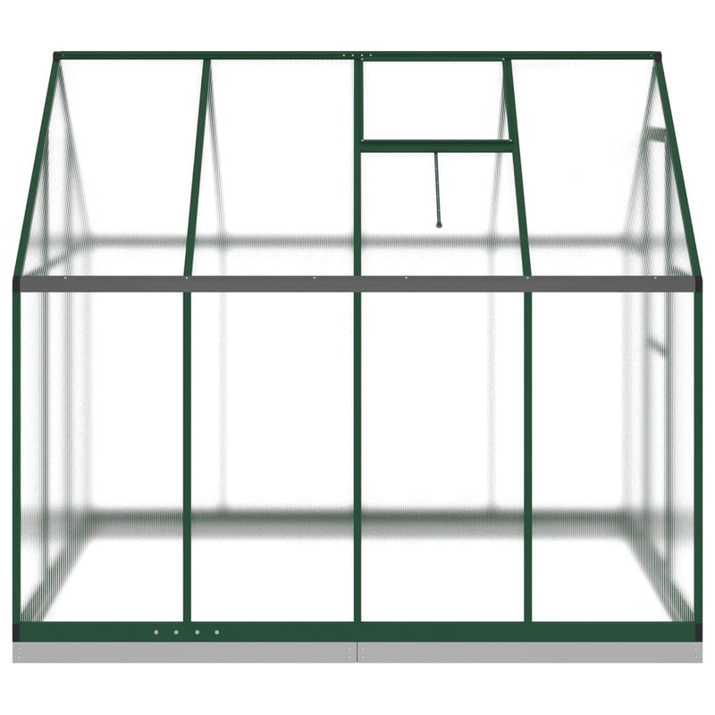 vidaXL zöld alumínium melegház alapvázzal 224x169x202 cm